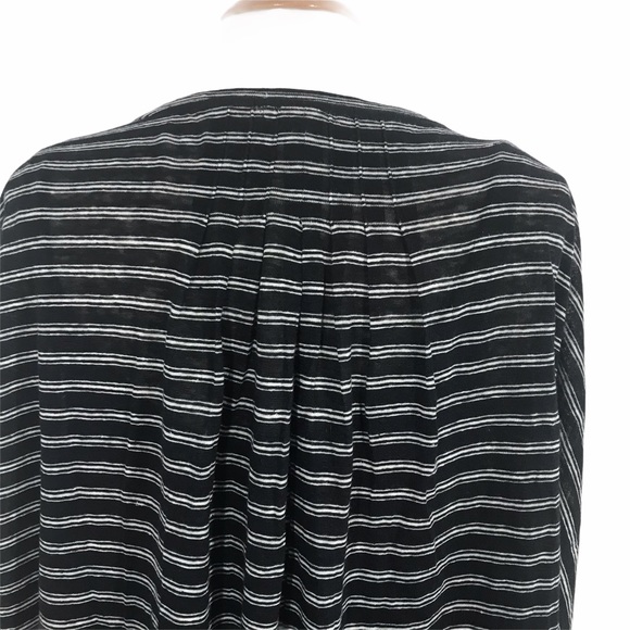 Joie Ashlee Black And White Striped Linen Top M - Picture 6 of 8